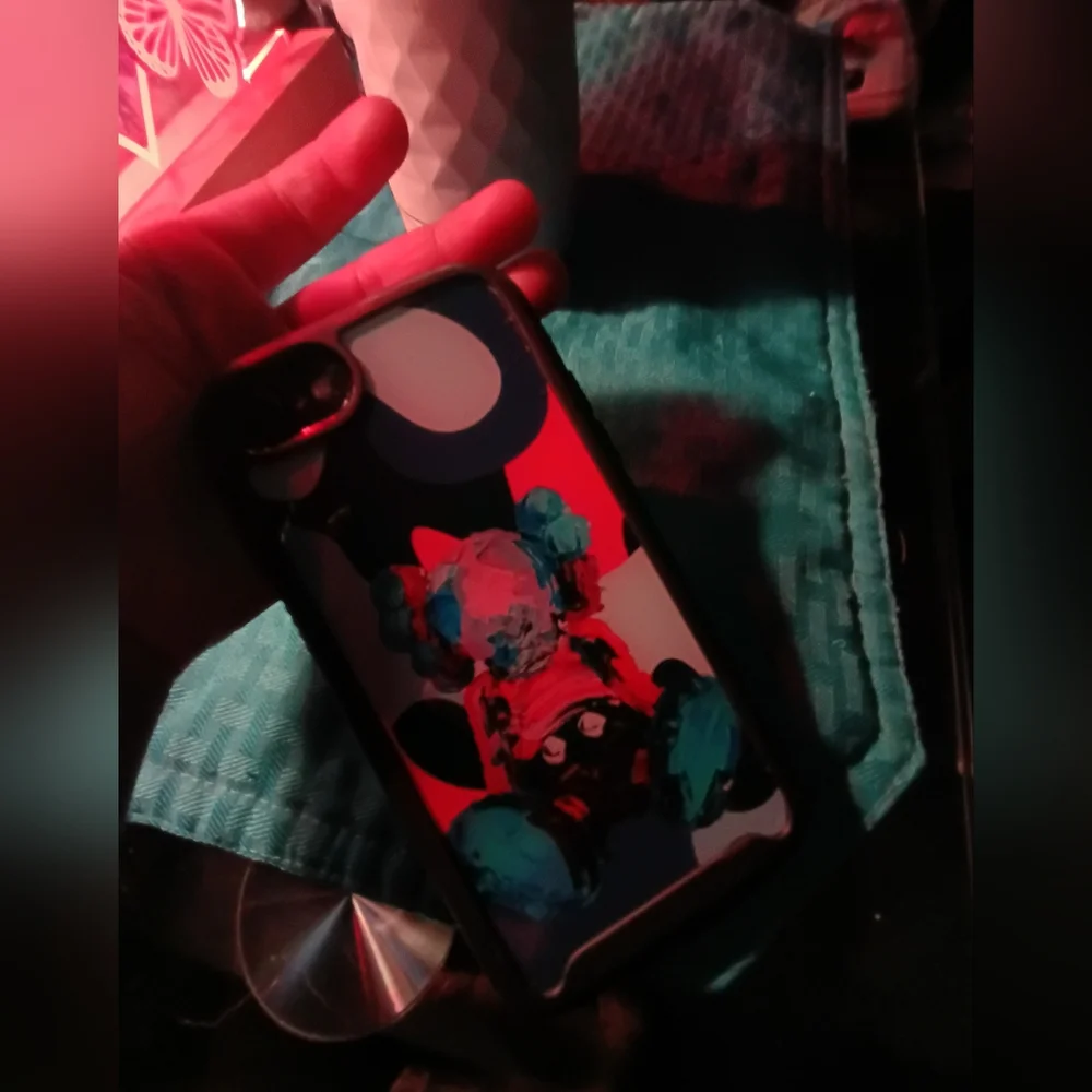 Apple Smartphone with Black Case